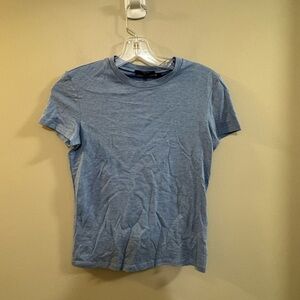 NWT Women's Theory Denim Melange Apex Blue Crew Neck Short Sleeve Tee